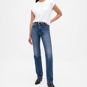 90s Straight High Rise 26 Short Blue Women's Jeans